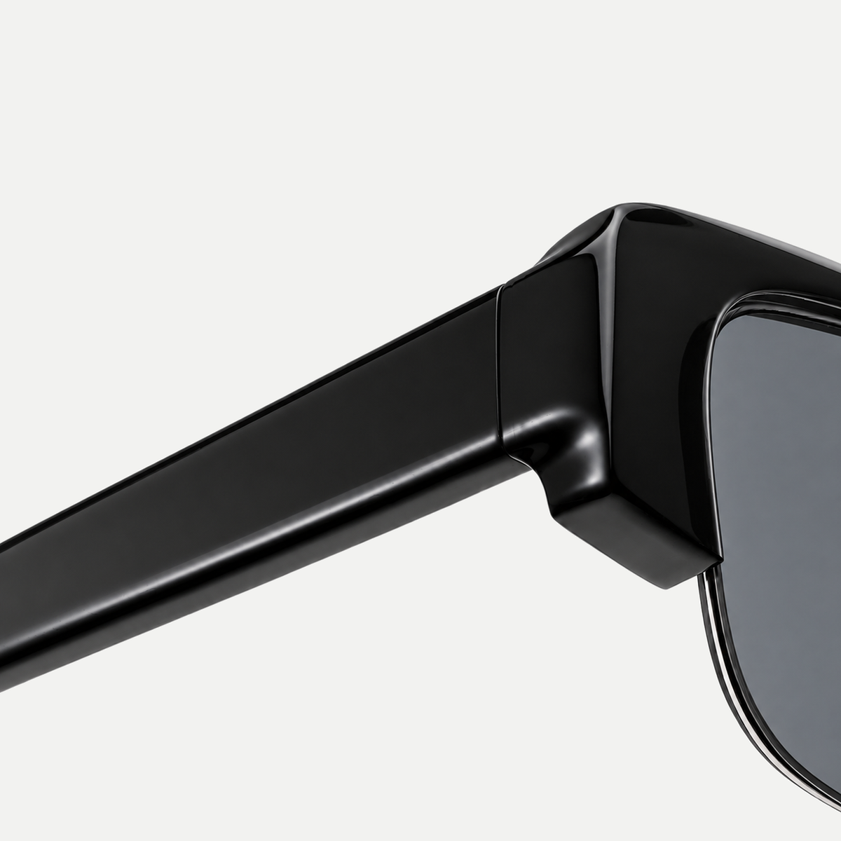 Raven black / smoke sunglasses, frame detail
