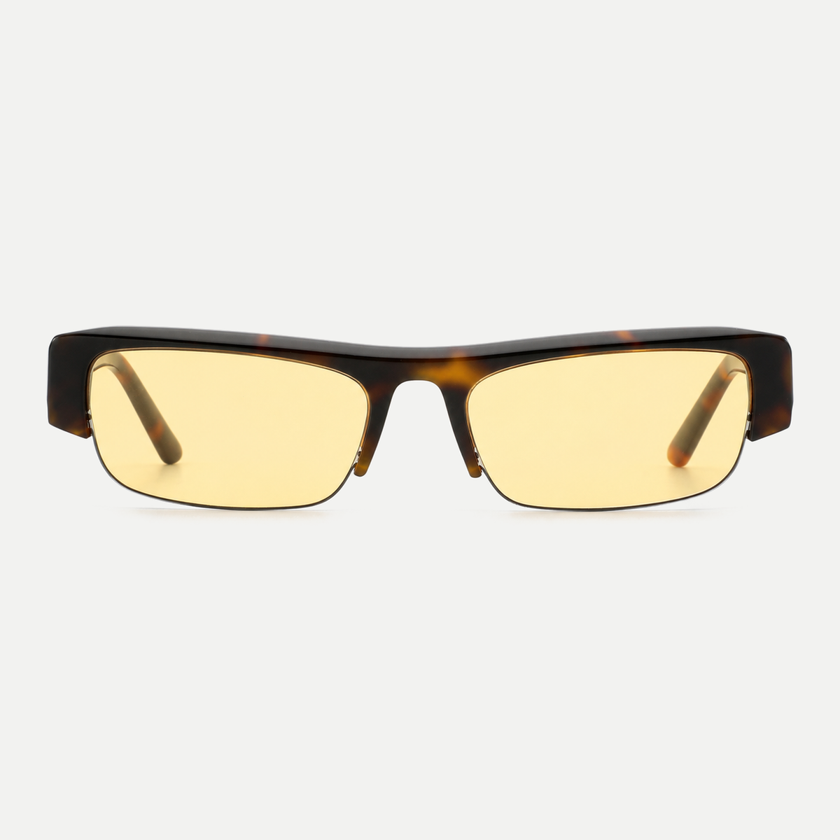Raven amber tortoise / yellow sunglasses, front view