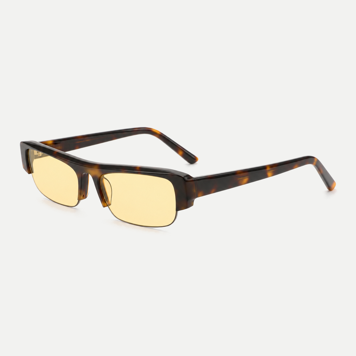 Raven amber tortoise / yellow sunglasses, 45-degree view