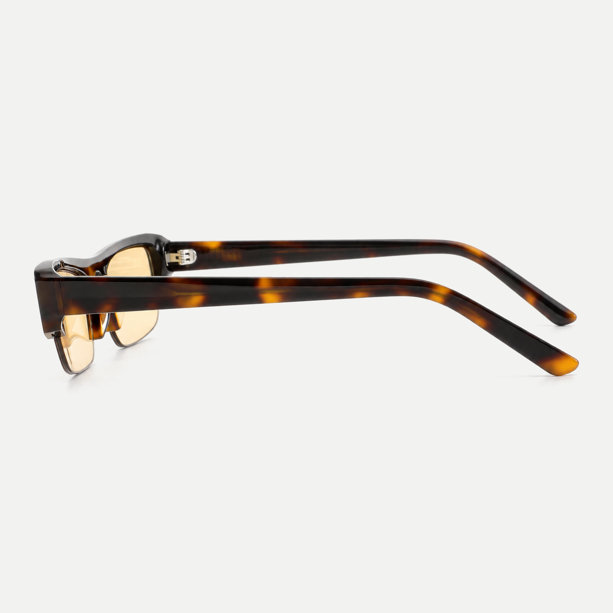 Raven amber tortoise / yellow sunglasses, 90-degree side view