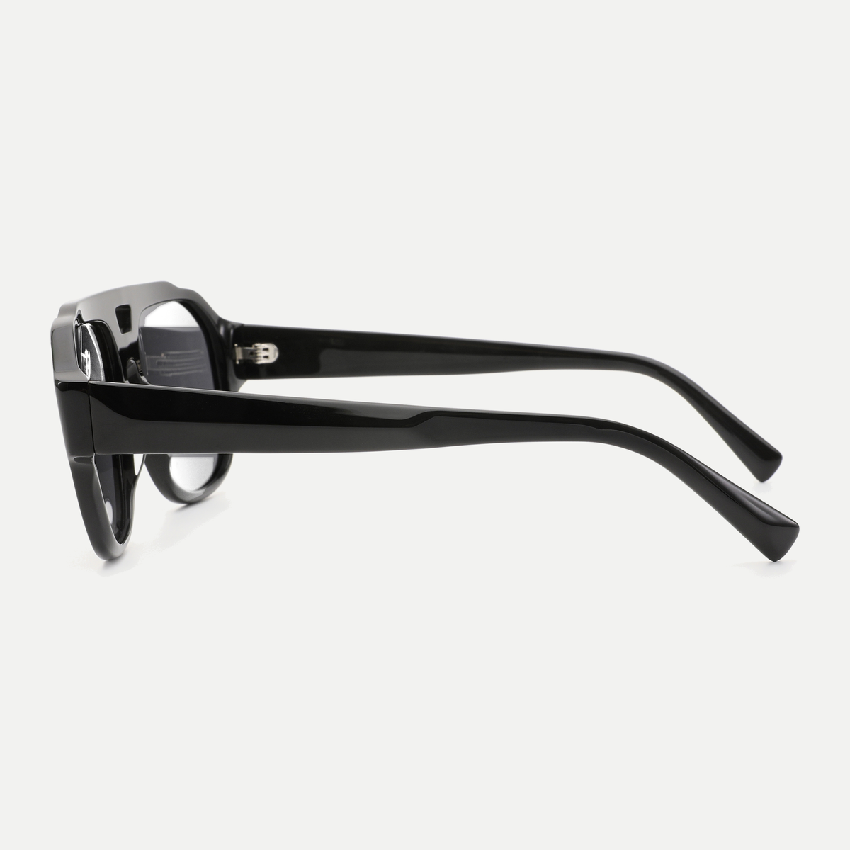 Freya black eyeglasses, 90-degree side view