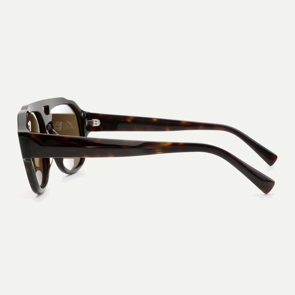 Freya dark tortoise eyeglasses, 90-degree side view