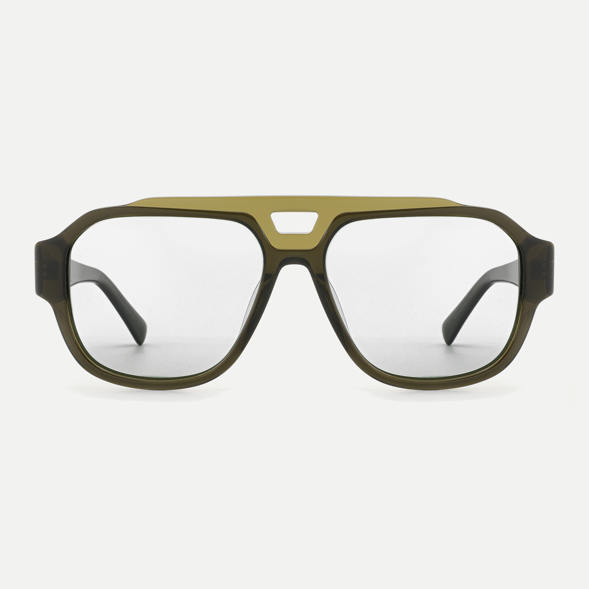 Freya crystal olive eyeglasses, front view