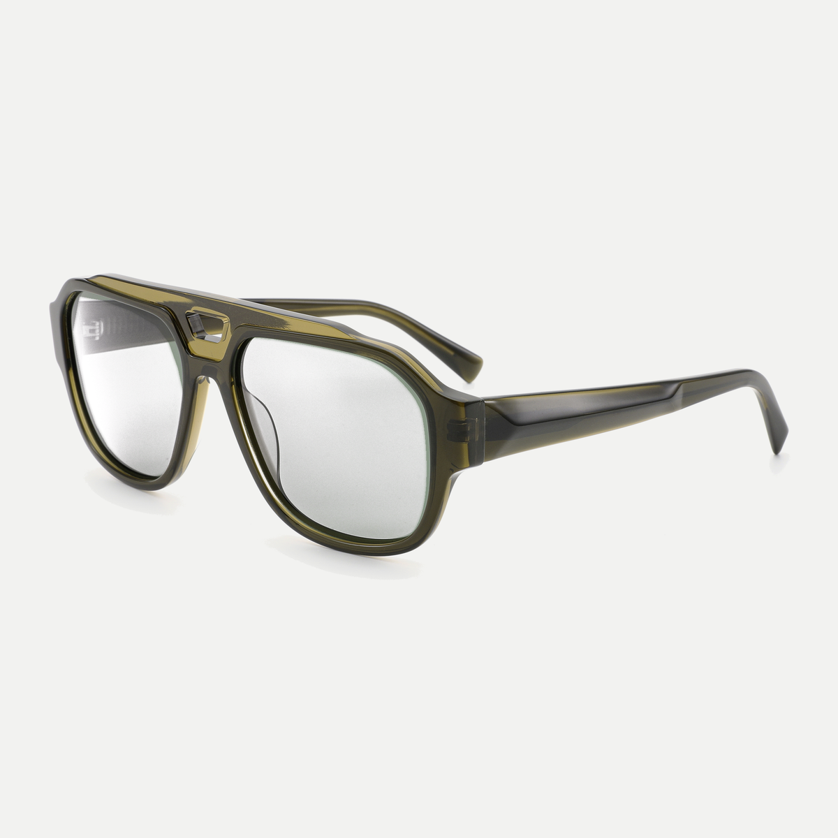Freya crystal olive eyeglasses, 45-degree view