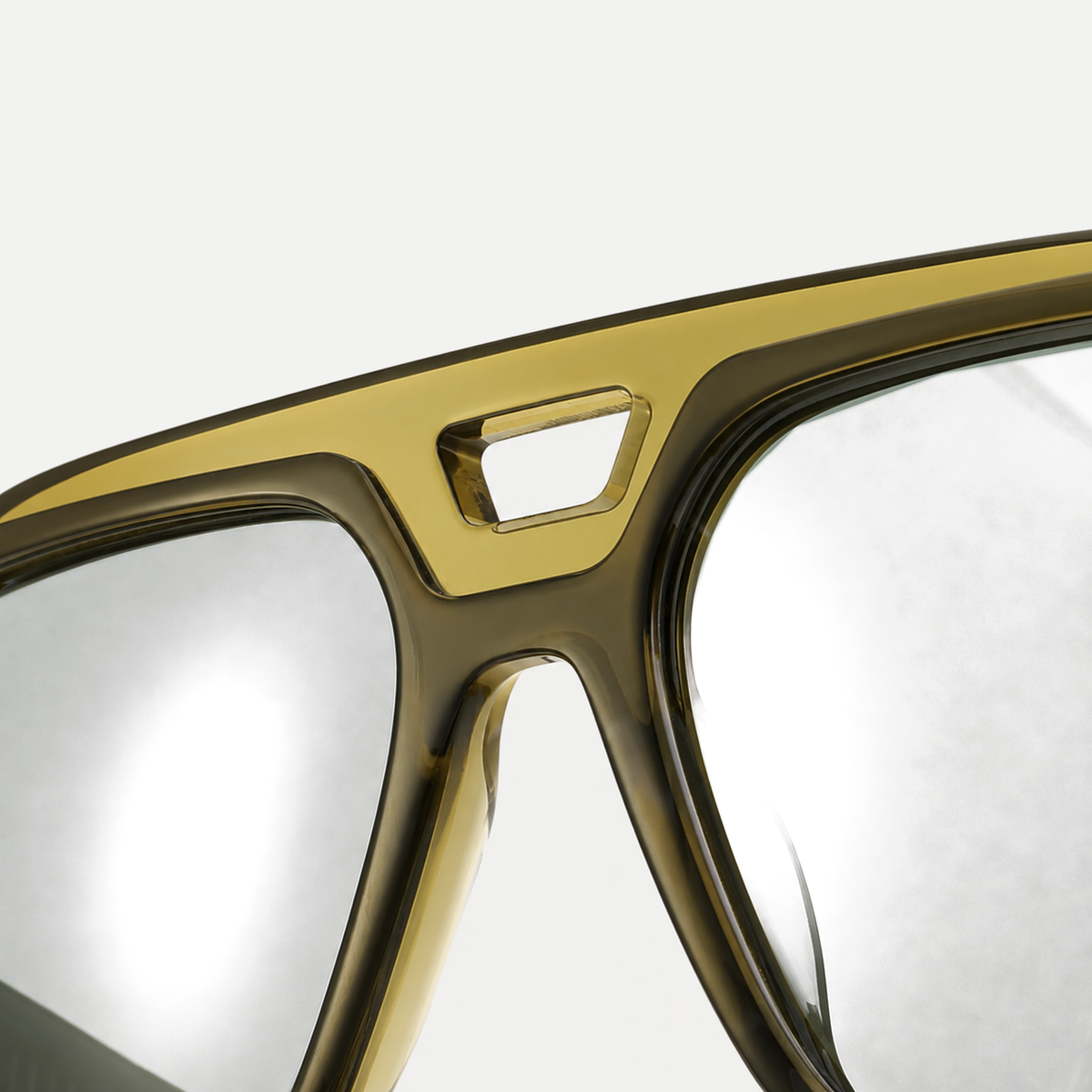 Freya crystal olive eyeglasses, frame detail