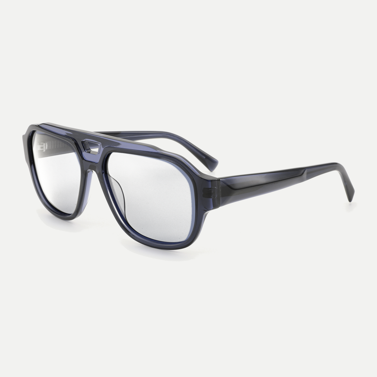 Freya crystal blue eyeglasses, 45-degree view