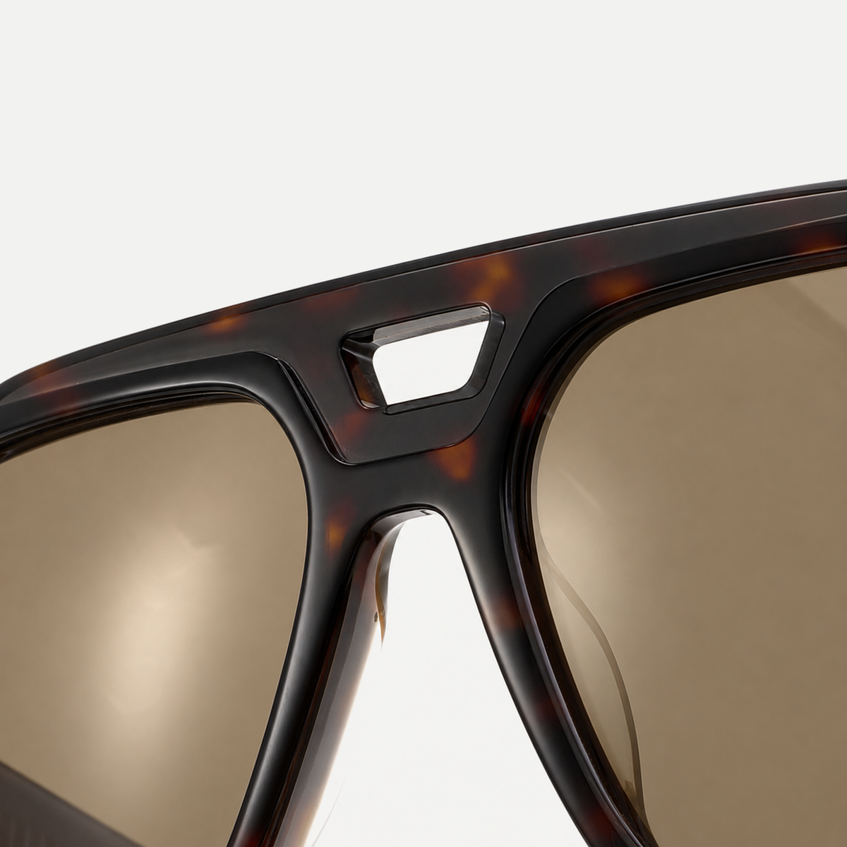 Phoenix dark tortoise / brown sunglasses, frame detail