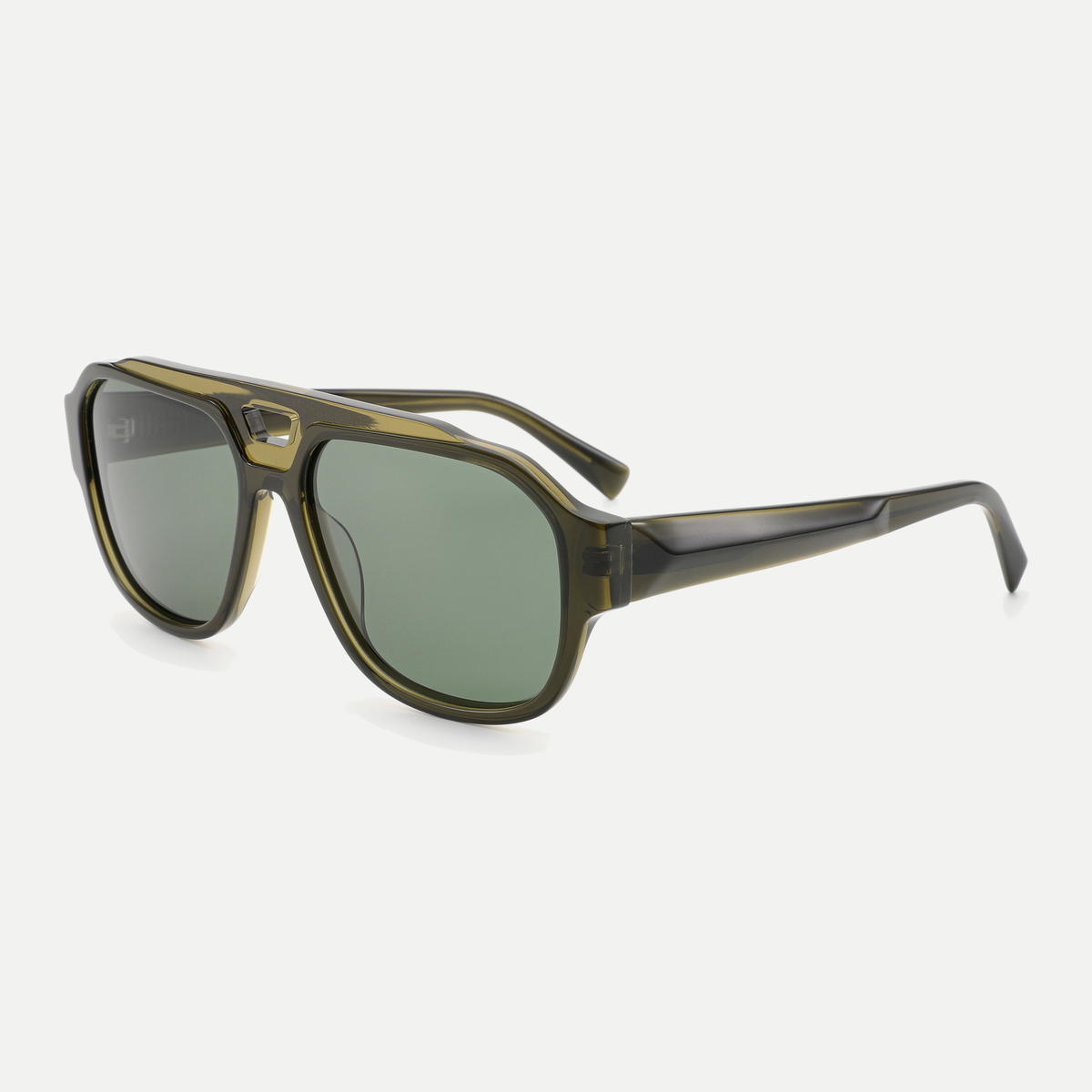 Phoenix crystal olive / green sunglasses, 45-degree view