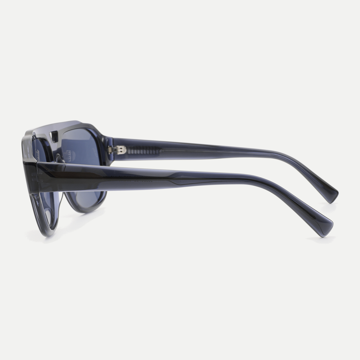 Phoenix crystal blue / slate blue sunglasses, 90-degree side view