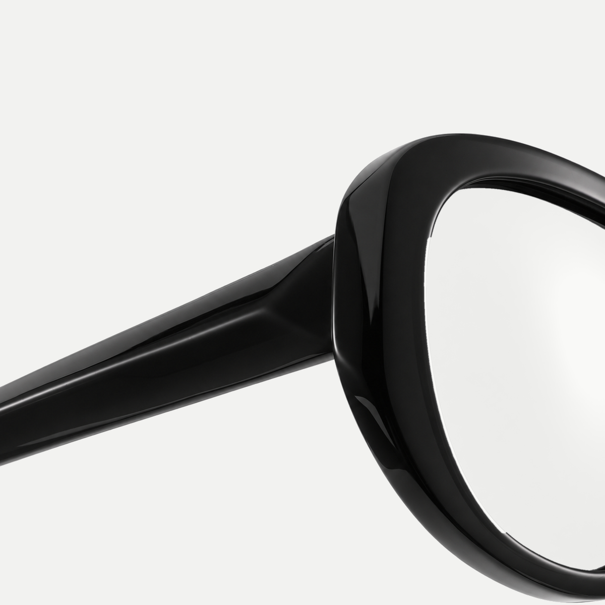 Mira black eyeglasses, frame detail