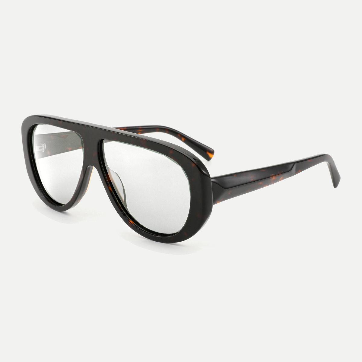 Mira dark tortoise eyeglasses, 45-degree view