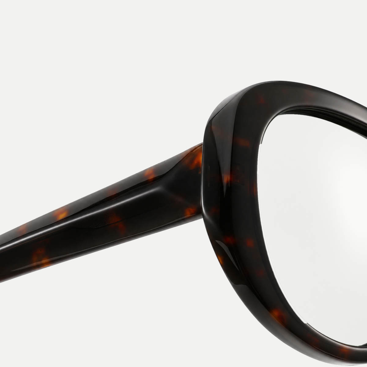 Mira dark tortoise eyeglasses, frame detail
