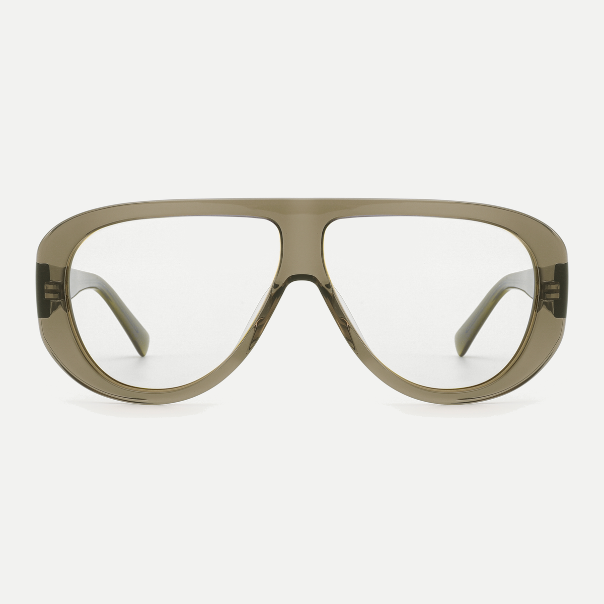 Mira crystal olive eyeglasses, front view