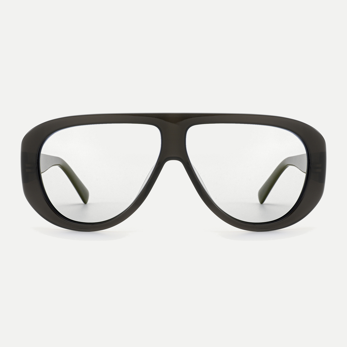 Mira crystal smoke eyeglasses, front view