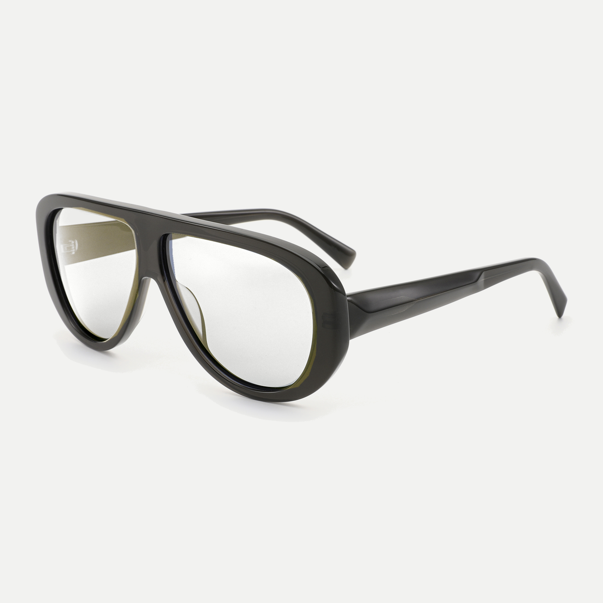 Mira crystal smoke eyeglasses, 45-degree view