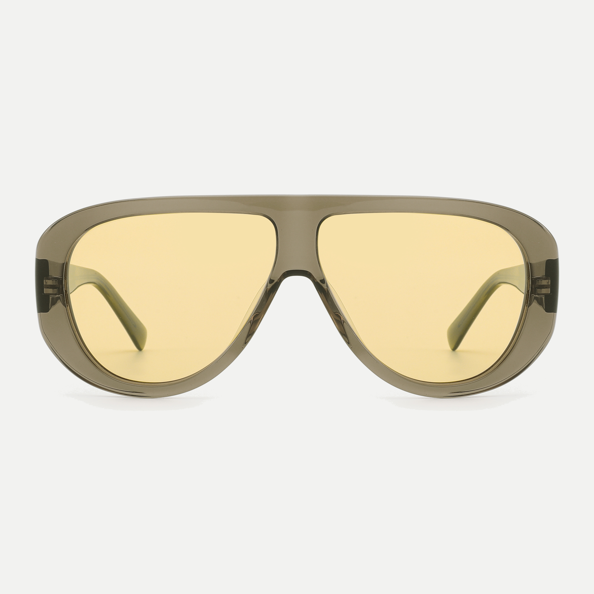Eden crystal olive / yellow sunglasses, front view