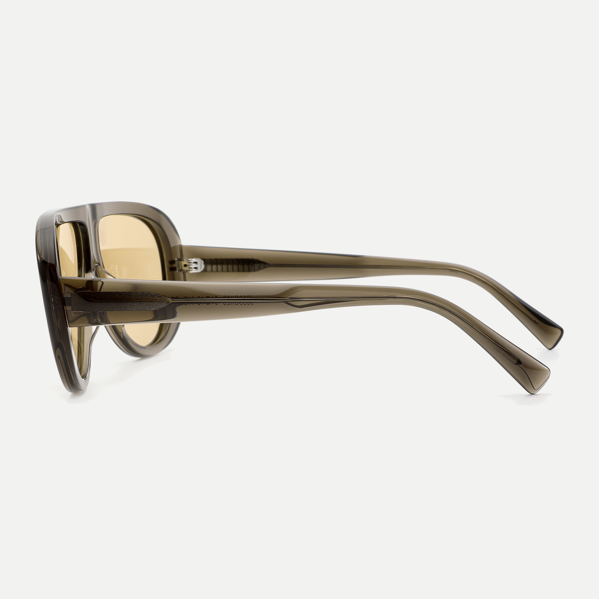 Eden crystal olive / yellow sunglasses, 90-degree side view