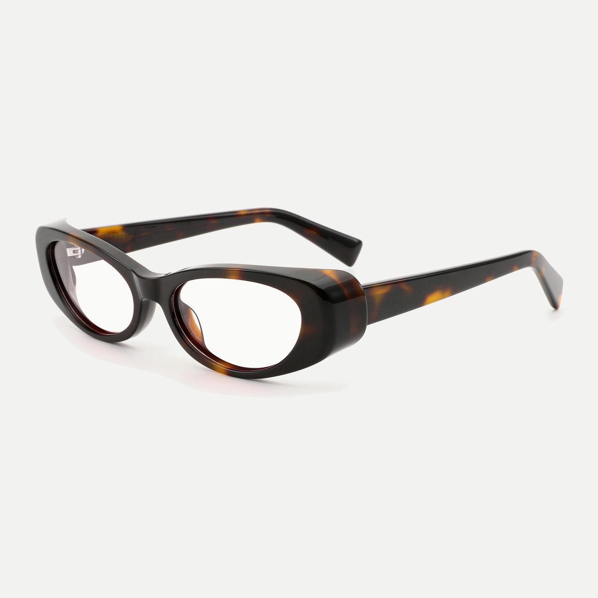 Daria amber tortoise eyeglasses, 45-degree view