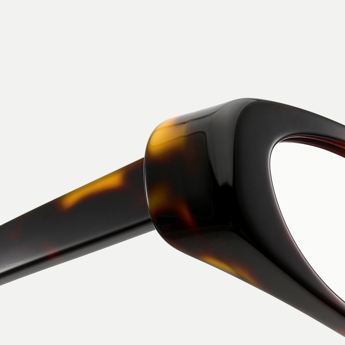 Daria amber tortoise eyeglasses, frame detail