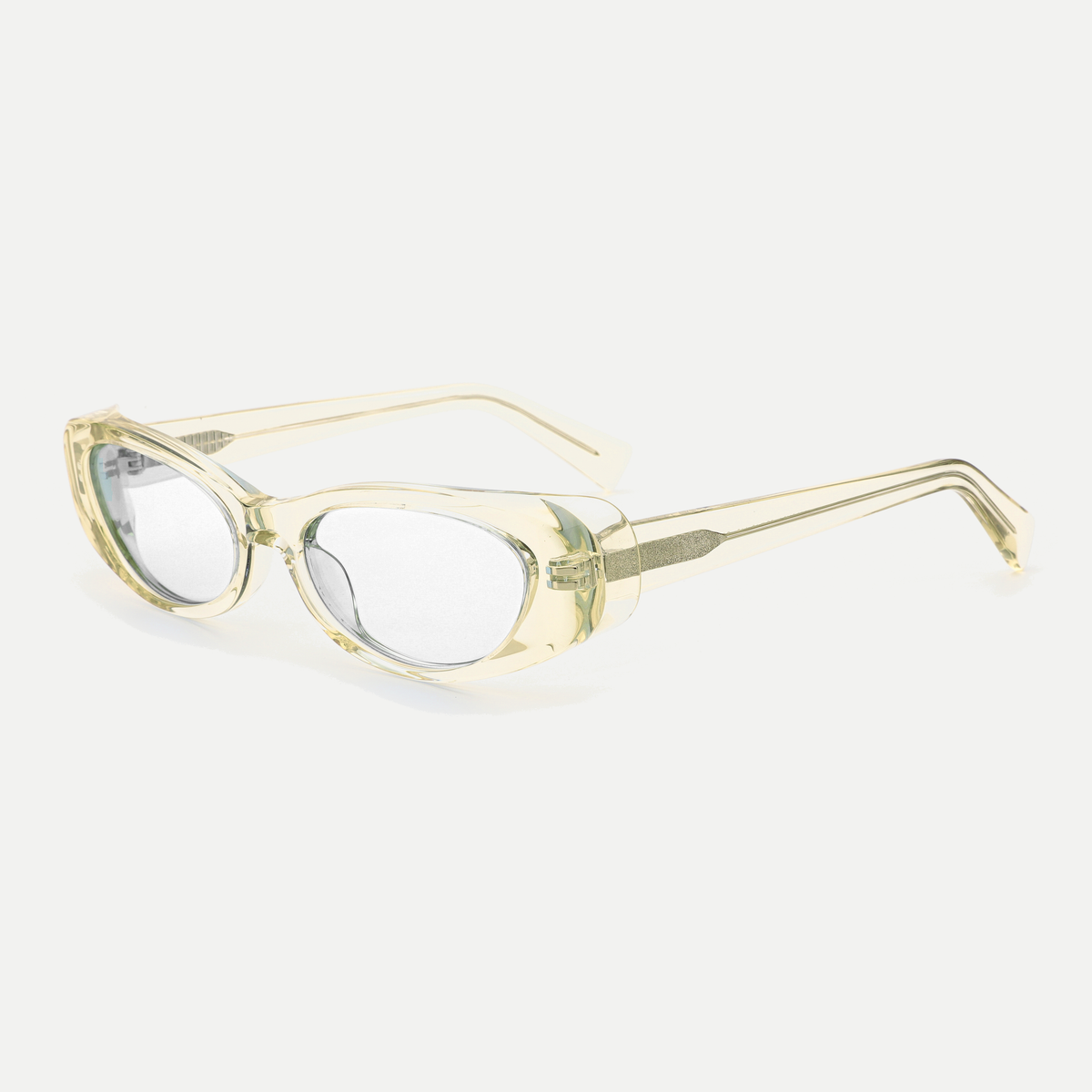 Daria crystal champagne eyeglasses, 45-degree view