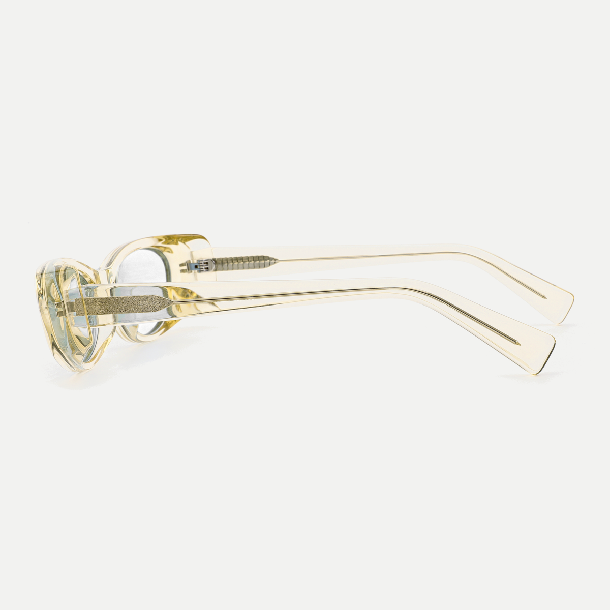 Daria crystal champagne eyeglasses, 90-degree side view