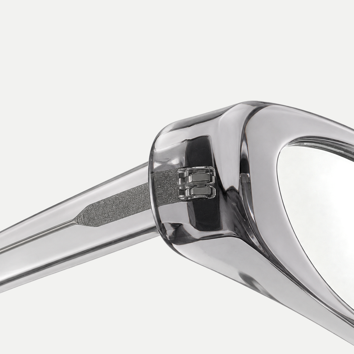 Daria crystal gray eyeglasses, frame detail