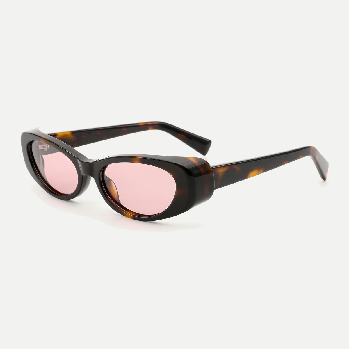 Nova amber tortoise / pink sunglasses, 45-degree view