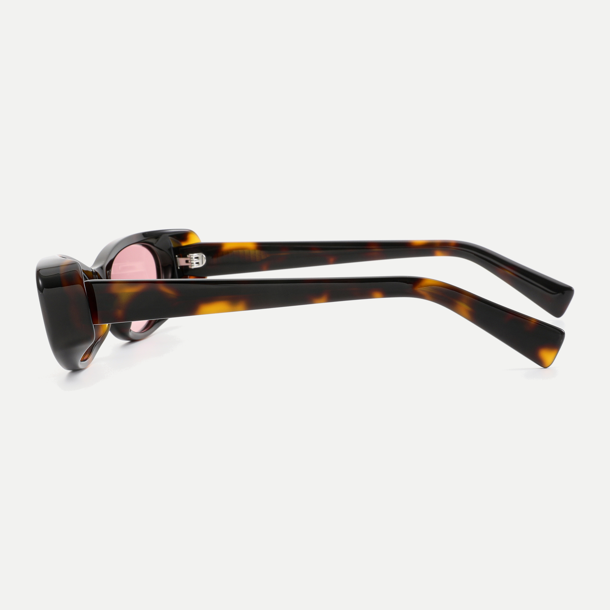 Nova amber tortoise / pink sunglasses, 90-degree side view
