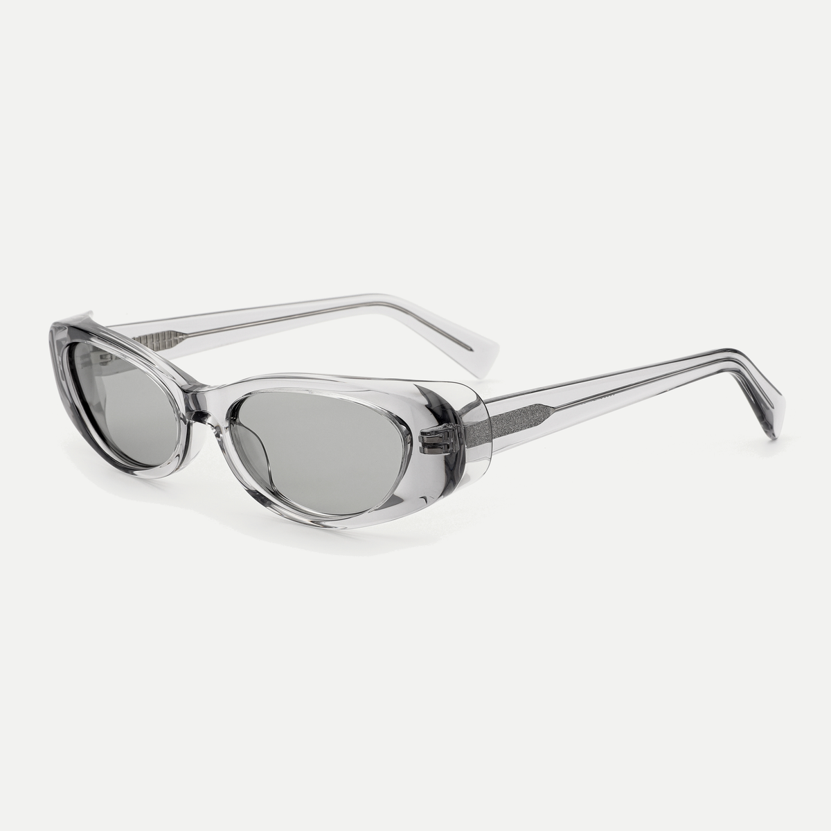 Nova crystal gray / light smoke sunglasses, 45-degree view
