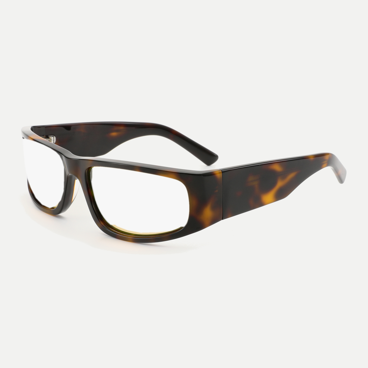 Flora amber tortoise eyeglasses, 45-degree view