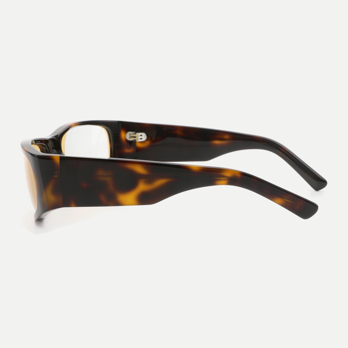 Flora amber tortoise eyeglasses, 90-degree side view