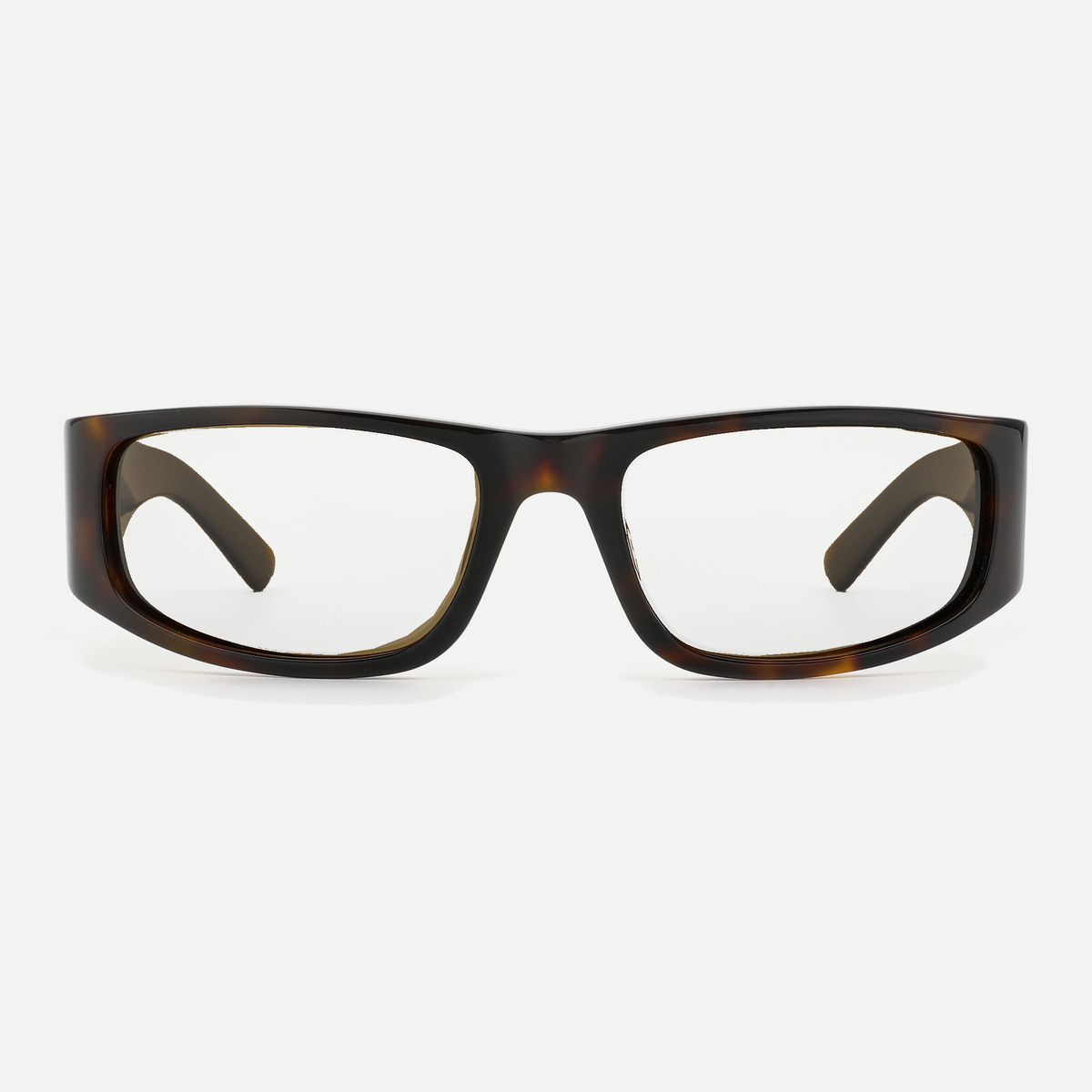 Flora dark tortoise eyeglasses, front view