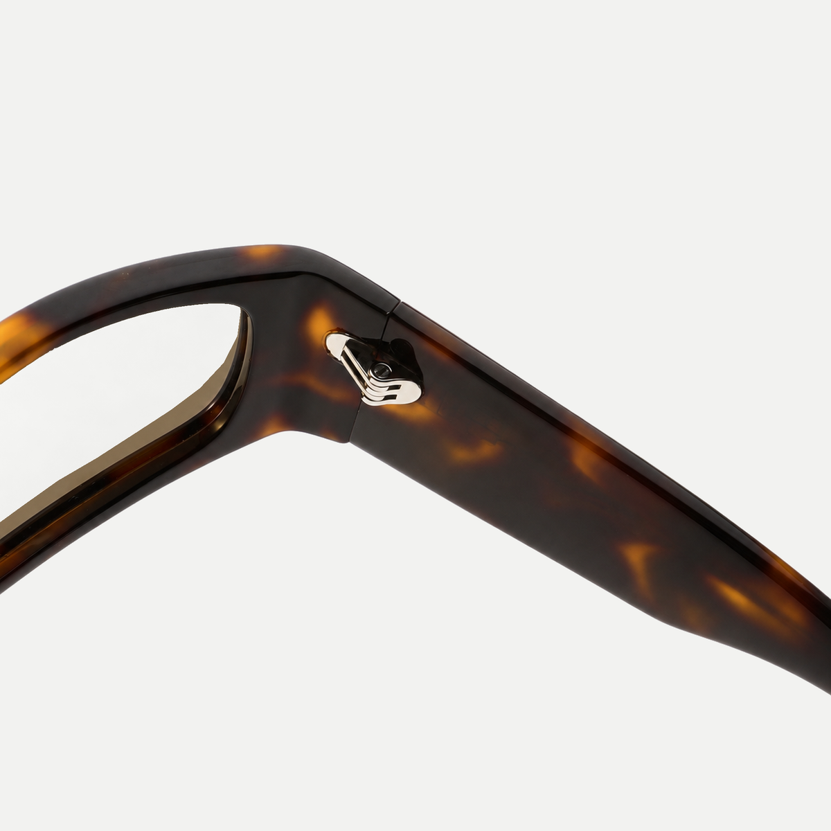 Flora dark tortoise eyeglasses, frame detail