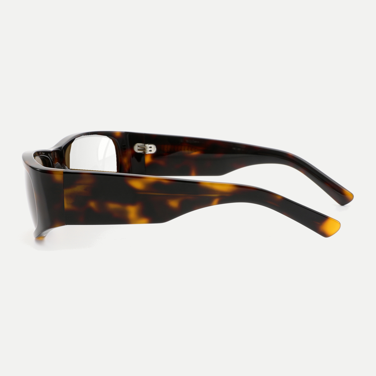 Flora dark tortoise eyeglasses, 90-degree side view
