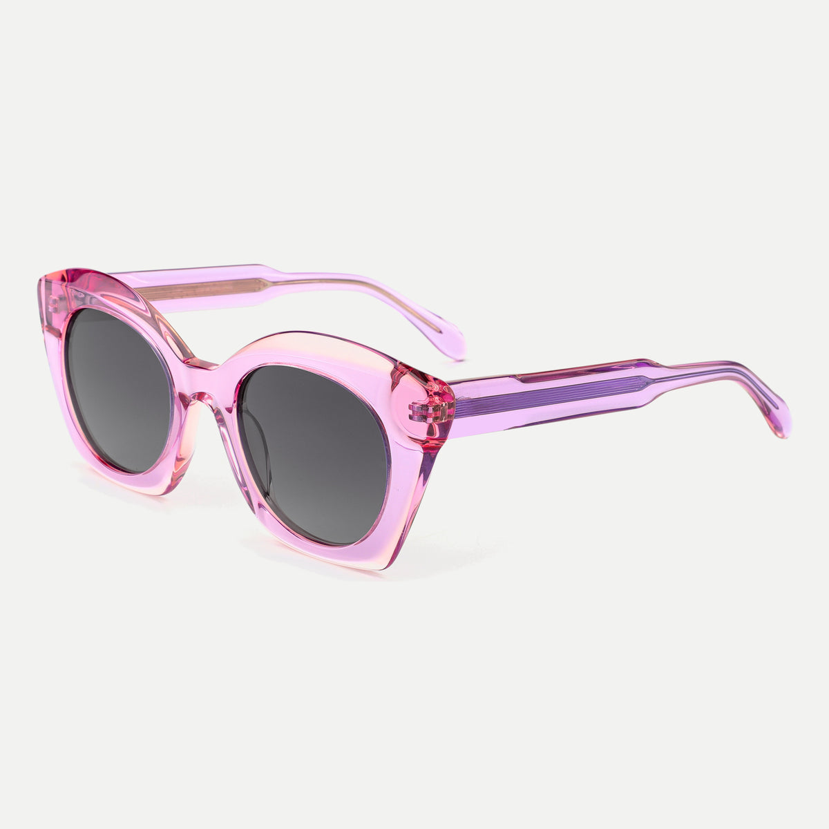 Amelie sunglasses - Crystal Pink / Smoke - 45-degree view