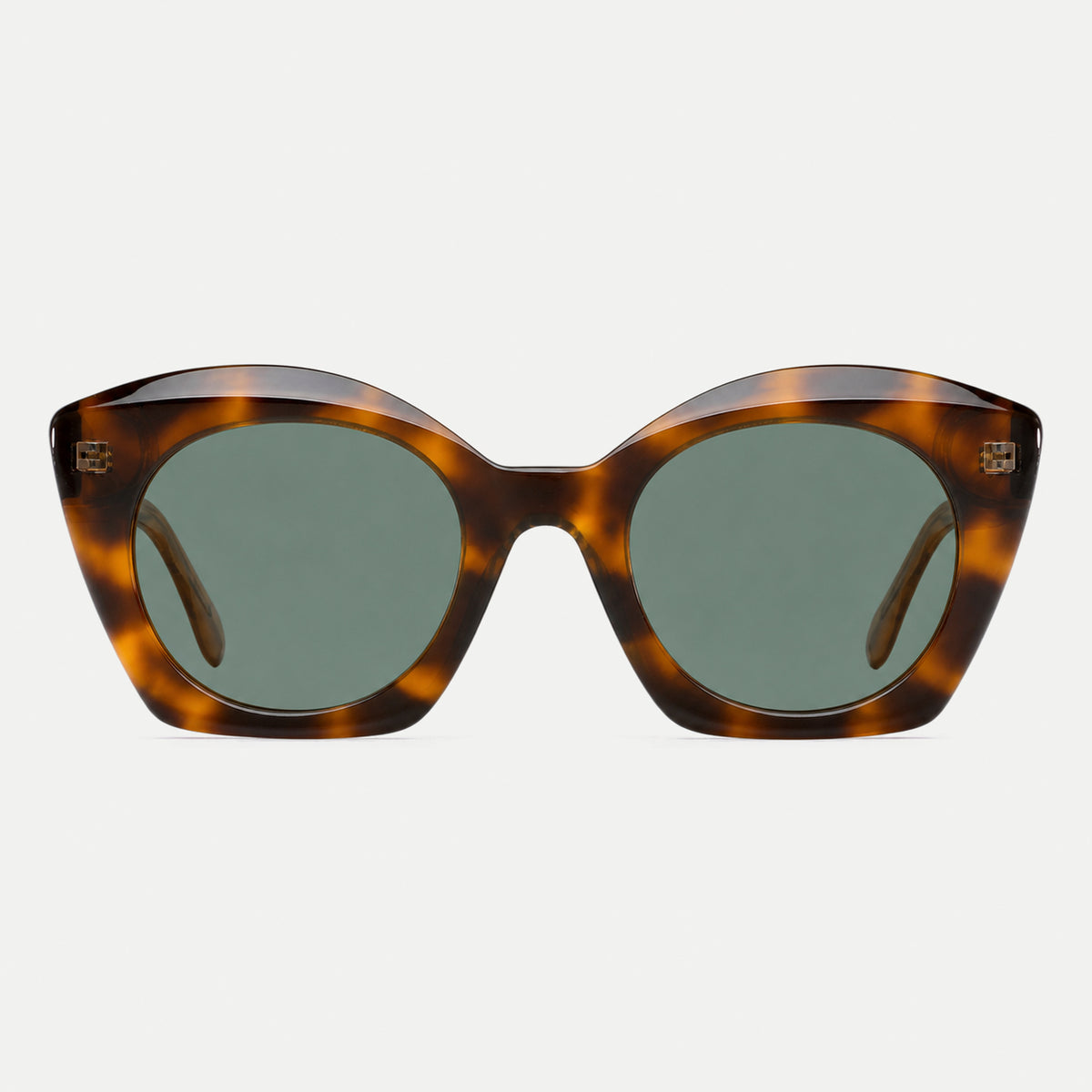 Amelie sunglasses - Amber Tortoise / Green - front view