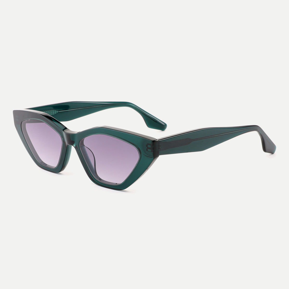 Vega sunglasses - Forest Green / Lilac - 45-degree view