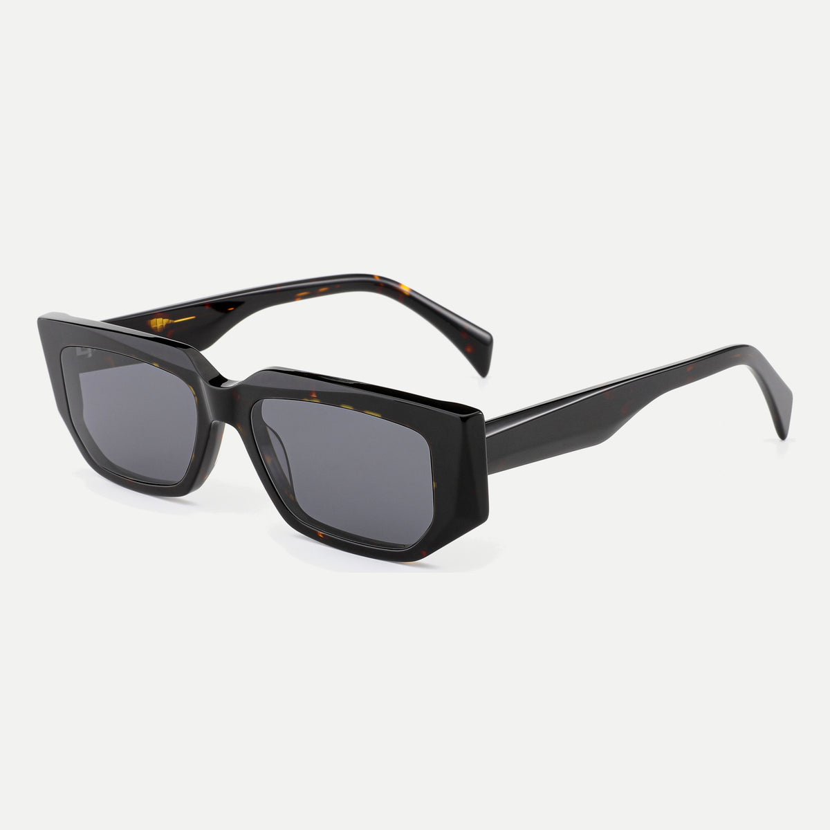Zora sunglasses - Black Tortoise / Smoke - 45-degree view
