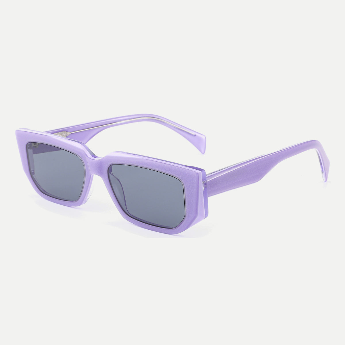 Zora sunglasses - Crystal Lavender / Smoke - 45-degree view