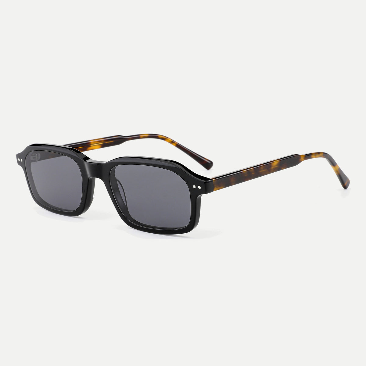 Cleo sunglasses - Black Tortoise / Smoke - 45-degree view