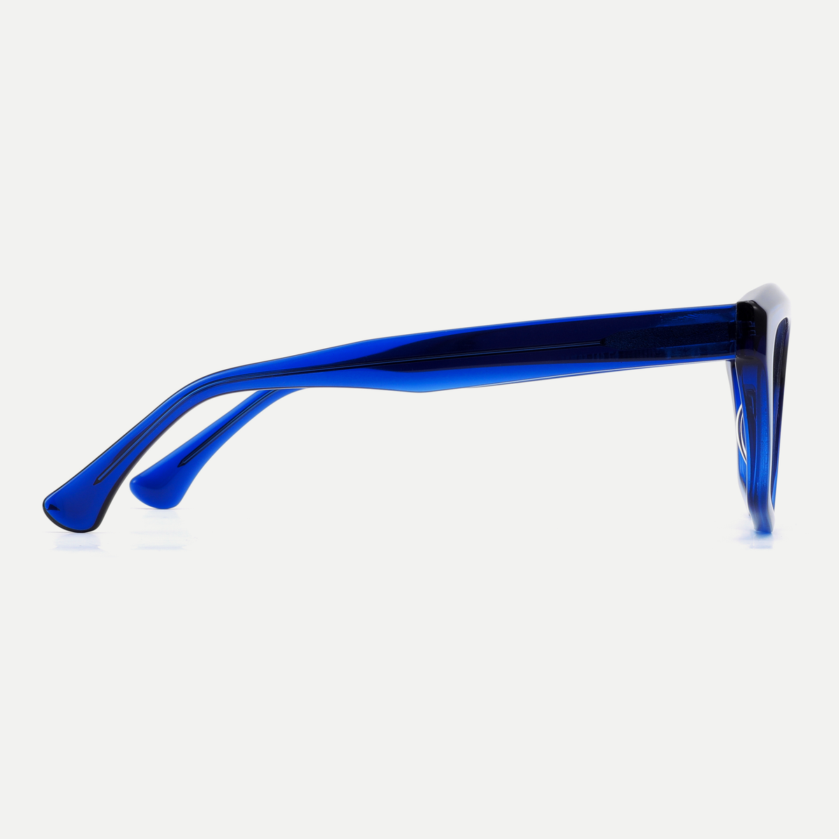 Tessa cobalt blue acetate eyeglasses, side detail