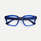 Tessa cobalt blue acetate eyeglasses, rear detail