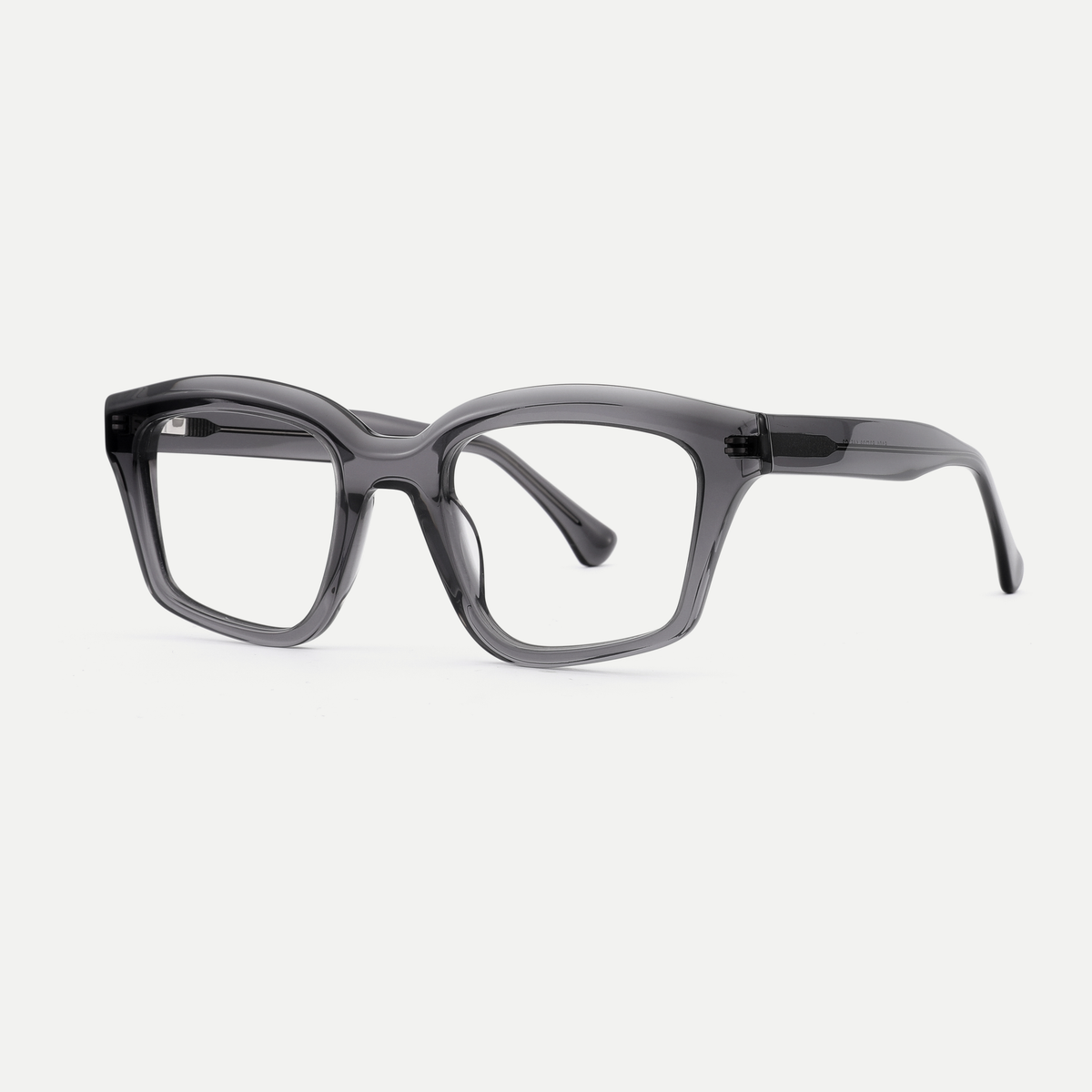 Tessa smoke gray acetate eyeglasses, angled view