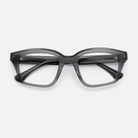 Tessa smoke gray acetate eyeglasses, rear detail