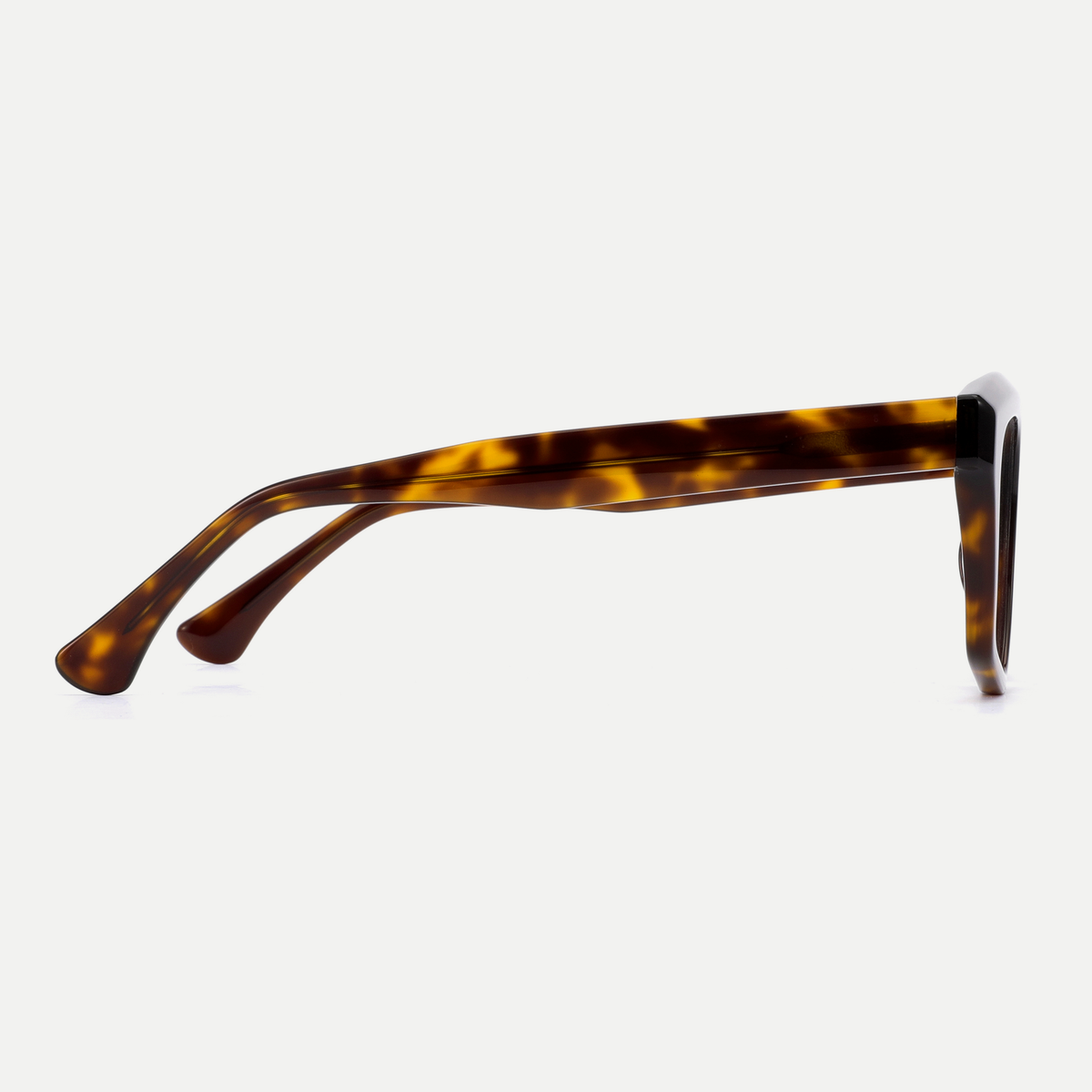 Tessa dark tortoise acetate eyeglasses, side detail