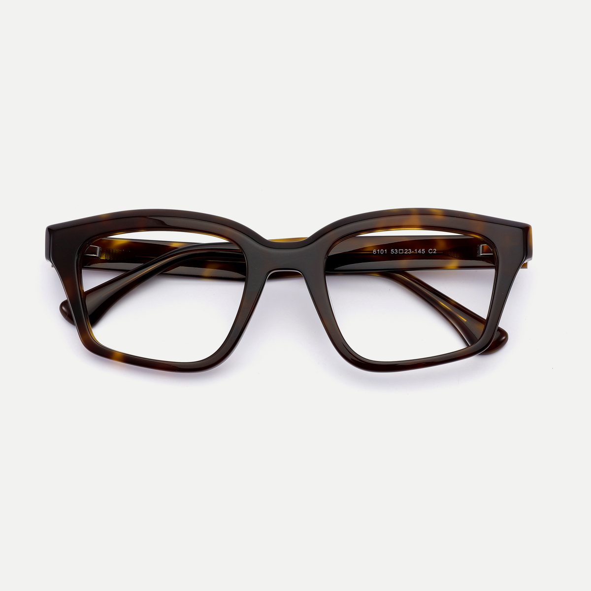 Tessa dark tortoise acetate eyeglasses, rear detail