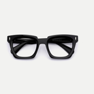 Greta black acetate eyeglasses, rear detail