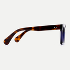 Greta navy blue acetate eyeglasses, side detail