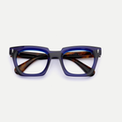Greta navy blue acetate eyeglasses, rear detail
