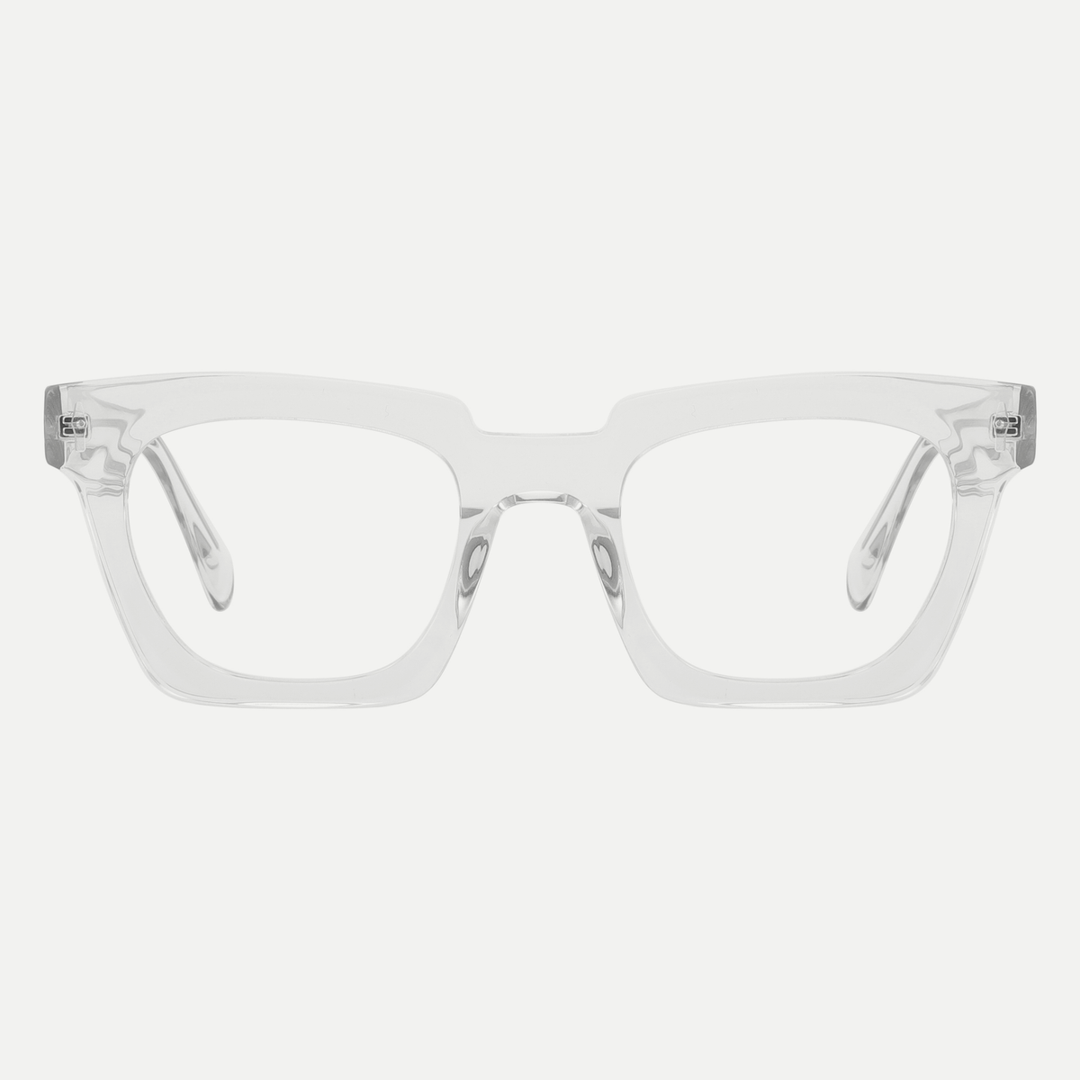 Greta crystal clear acetate eyeglasses, front view